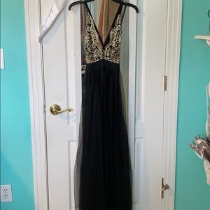 Black & Gold Sequin formal ball gown